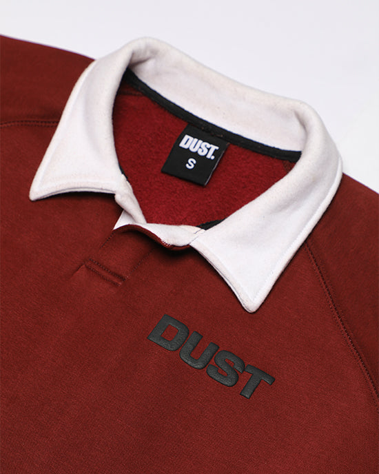 Classic Maroon Rugby-Style Pullover Sweater