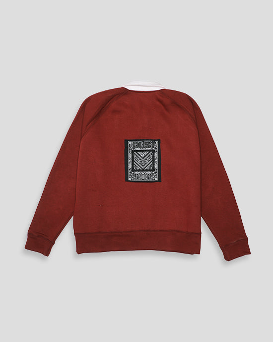 Classic Maroon Rugby-Style Pullover Sweater