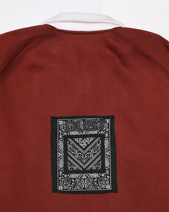 Classic Maroon Rugby-Style Pullover Sweater
