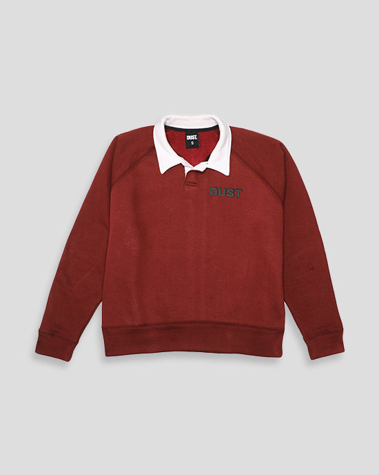 Classic Maroon Rugby-Style Pullover Sweater