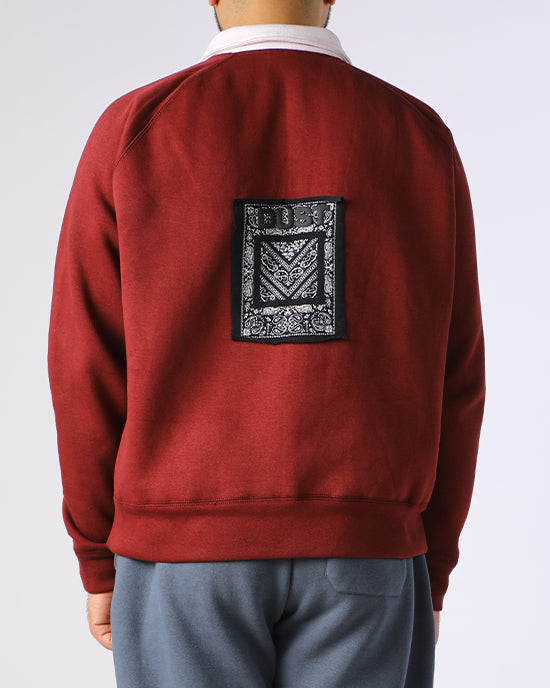 Classic Maroon Rugby-Style Pullover Sweater