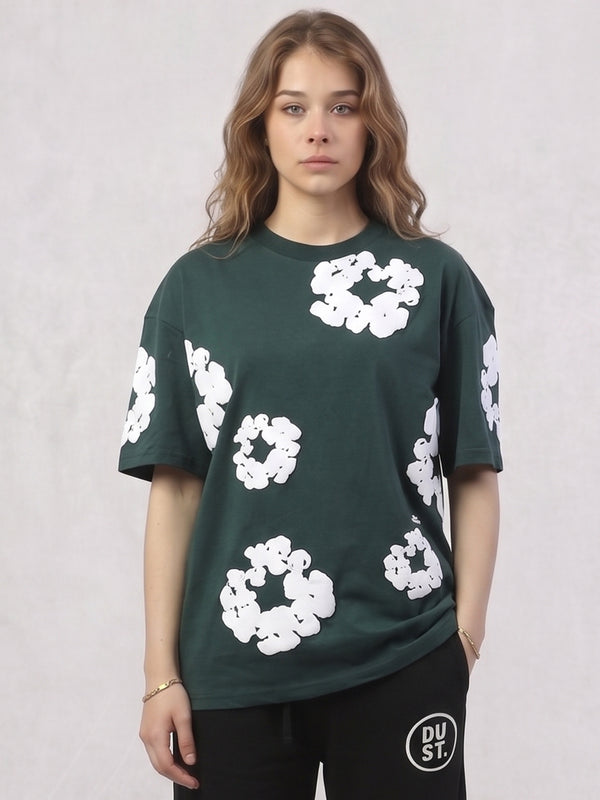 Cloud Bloom Tee Moss Green