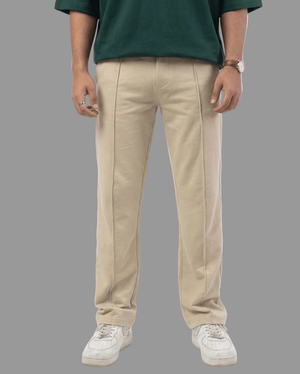 Dusky Beige Pleated Trouser
